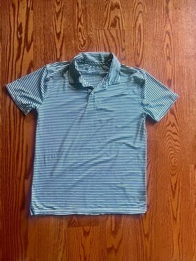 J. Crew Crewcuts Navy and White Striped Performance Polo